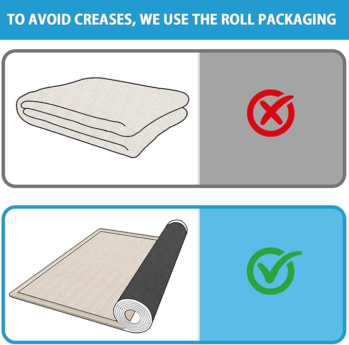 GOYLSER Braided Rug Runners for Hallways Non Slip, Water Absorbent Mat for Kitchen Floor, Beige Bathroom Rugs, Non Skid Farmhouse 2x7 Runner Rug