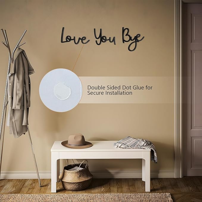 Yadiana Love You Bye Sign Above Door, 31.5" Black Wooden Home Decor Boho Modern Wall Art Decor, Express Love and Warm for Your Family and Lovers, Room Entryway Hallway House Wall Decor Aesthetic