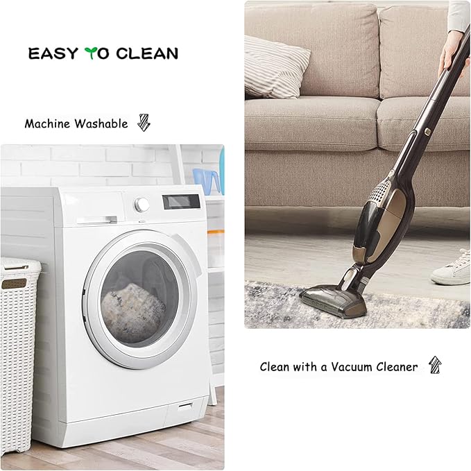 Lahome Modern Abstract Runner Rug - 2x7 Gray Soft Long Hallway Rug Runner Kitchen Mat, Non-Slip Machine Washable Indoor Throw Carpet Runner for Living Room Bathroom Sink Bedroom Entryway Sunroom