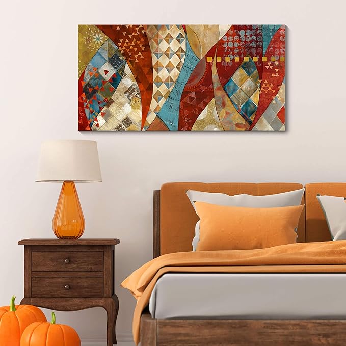 YDYSUNE Extra Large Wall Art Vintage Red and Orange Picture Painting Artwork Abstract for Living Room Bedroom Dinning Room Home Office Wall Decor 20X40IN