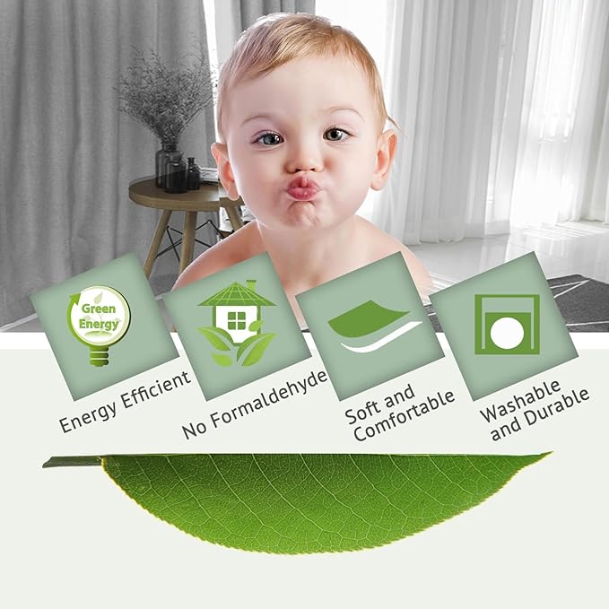 H.VERSAILTEX 100% Blackout Curtain for Bedroom 84 Inches Long Grommet Linen Face Full Light Blocking Curtain Drape for Living Room Thermal Insulated Linen Look Curtain 1 Panel, 52" W x 84" L, Dove