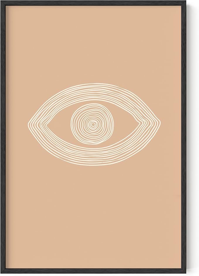 HAUS AND HUES Woman Drawing Line Art Wall Decor (24.00" X 36.00", Black Framed, Eye of Sauron)