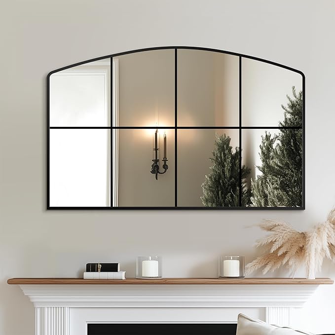 Wall Mirror, Full Length Floor, Window Pane for Living Room Decor, Decorative Wall Art, Large Wall for Bedroom, Hallway, Living Room Arch-38"X24"