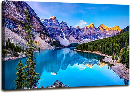 DZL Art S73269 Mountain and Lake Nature Landscape Wall Art House Wall Decoration Set Home Art Picture Home Bedroom Living Room Decoration Kitchen Office Wall Decor