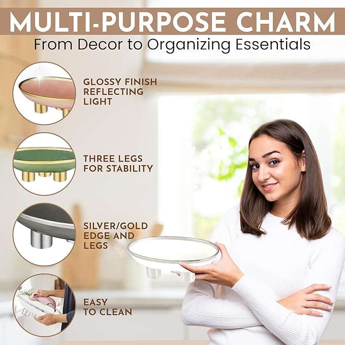 Ceramic Fruit Bowl – 10” White Decorative Bowl for Kitchen Counter – Modern Pedestal Bowl, Fruit Bowls, Catch All bowl, and Fruit Basket for Kitchen Counter