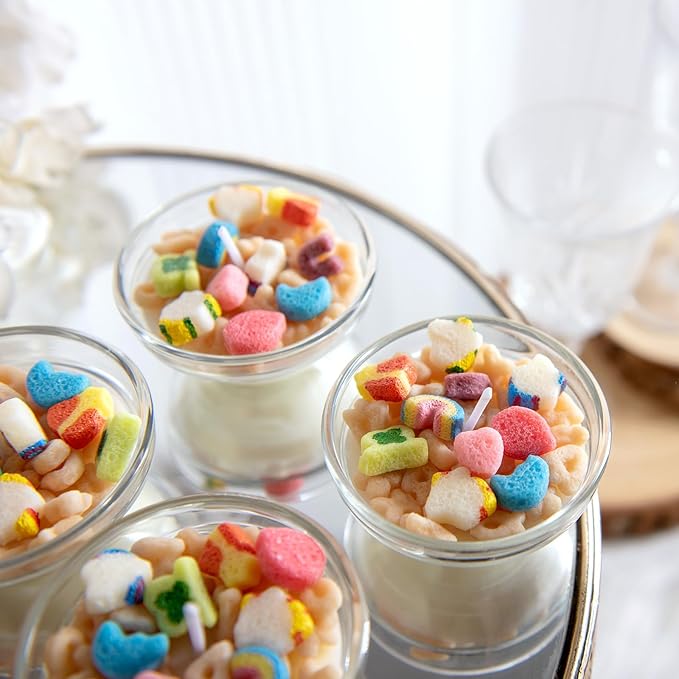 Mini Funny French Vanilla Cereal Bowl Scented Soy Aromatherapy Candles for Wedding Favor (6pcs/Pack)