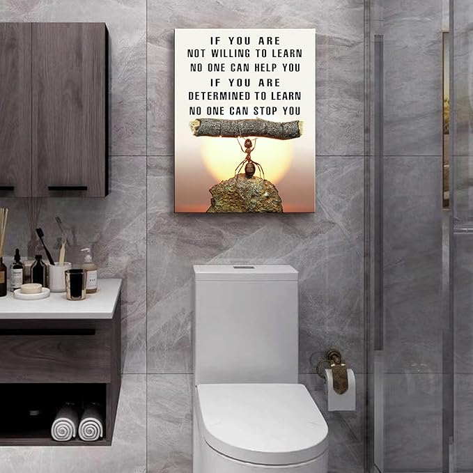 Ploceiny Ant Motivational Wall Art - Inspiring Canvas Decor for Living Room, Kitchen,Laundry room,,bathroom, Bedroom,Office Wall Art & Decor Motivational poster - Positive Quotes Wall Decor