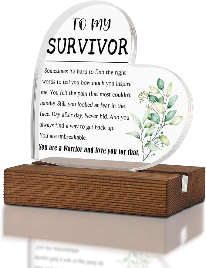 Get Well Gift for Women Him Her,To My Survivor,Cancer Support Fighter Encouragement Gifts, Cancer Survivor Gifts,Recovery Gifts for Her Him women,Home Office Decor Acrylic Sign Plaque XA323