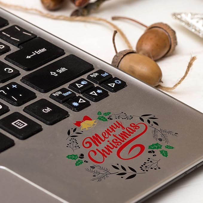 Epakh 45 Pcs Large Christmas Inspirational Vinyl Stickers for Crafts Scrapbooking Christmas Ball Bottle Decals Positive Word Window Stickers Motivational Quote Wall Decal, 45 Color Words(Simple Style)