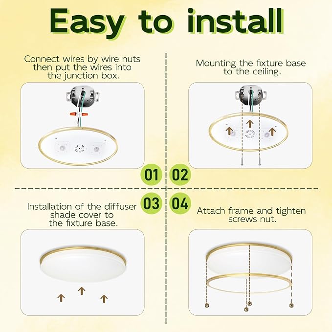 hykolity 32 Inch Oval LED Ceiling Light, 60W, 4000LM, 2700K/3000K/3500K/4000K/5000K Adjustable, Gold Finish Dimmable Flushmount Ceiling Light for Bedroom, Living Room