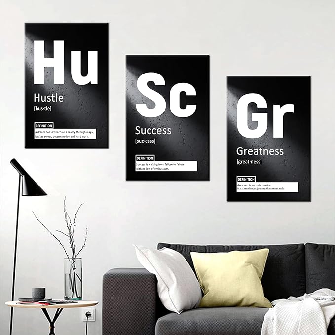 Motivational Poster Wall Art Home Decor Inspirational Entrepreneur Quotes Printed on Canvas Picture Painting Wall Decor Artwork for Home Teens Room Office Wall Decoration Ready to Hang [48''Hx24''W]