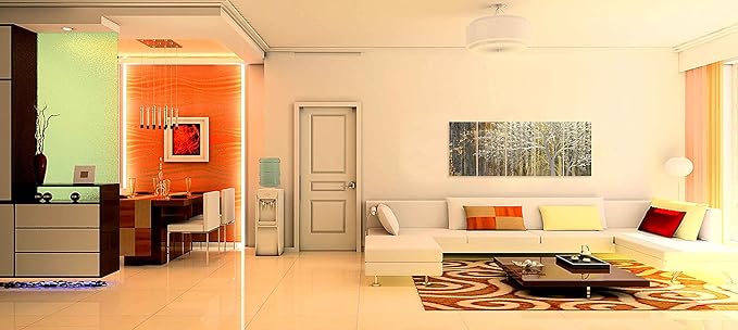 Yihui Arts Gold Metal Wall Art Handcrafted Tree on Aluminum Artwork Modern Forest Pictures with 3D for Living Room Bedroom Kitchen Decor