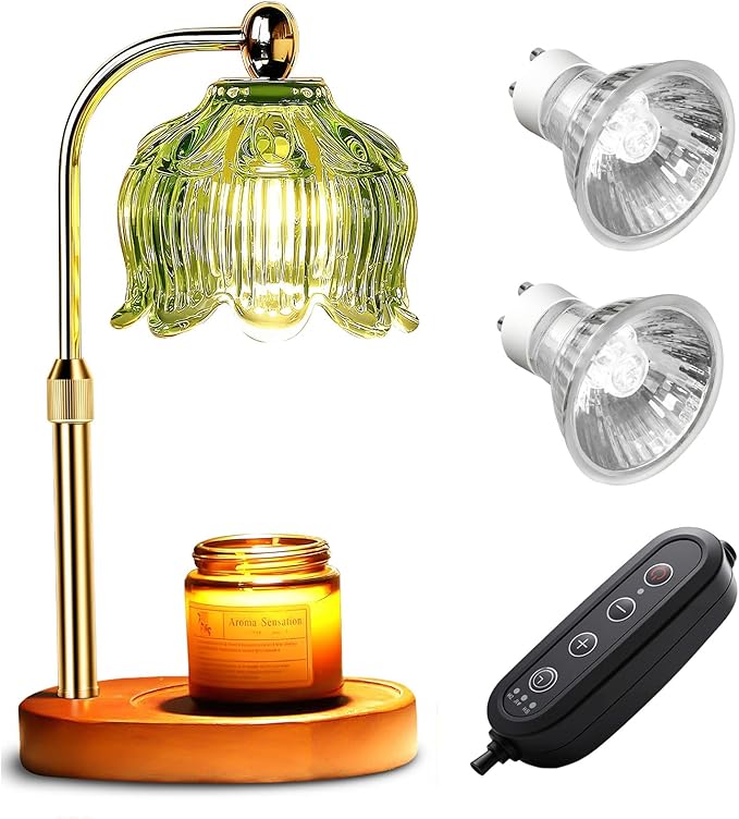 GEEZO Fragrance Candle Warmer Lamp，Electric Candle Warmer with Timer & Dimmer，Mom Christmas Birthday Gifts for Women, House Warming Gifts New Home Bedroom Decor