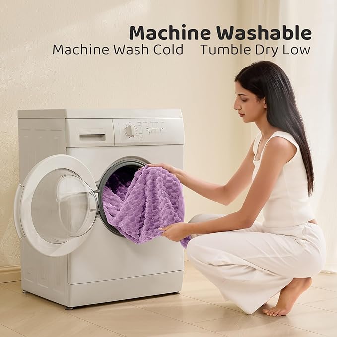 Petrichor Fluffy King Comforter Set - Ultra-Soft Lavender Flannel Thick Comforter for King Bed, Luxury Warm Bedding Set for Winter & Fall, Cozy Fuzzy Bed Set 3 Pieces (1 Comforter & 2 Pillowcases)