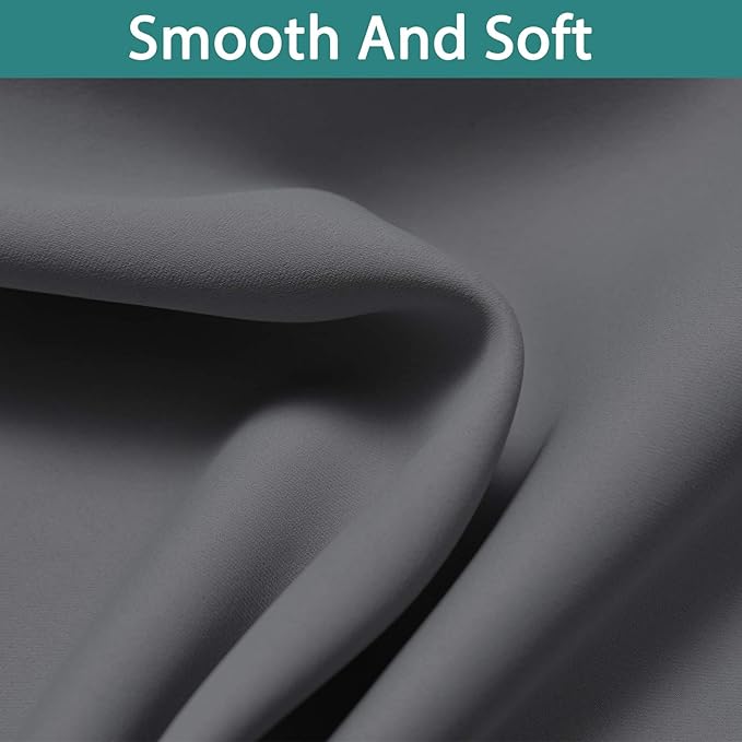 Yakamok 100% Blackout Thermal Insulated Grommet Curtains, Noise Reducing Barrier Panel for Sliding Glass Door, 2 Thick Layers Heat Full Light Blocking Patio Door Drapery, Grey, W100 x L84, 1 Panel