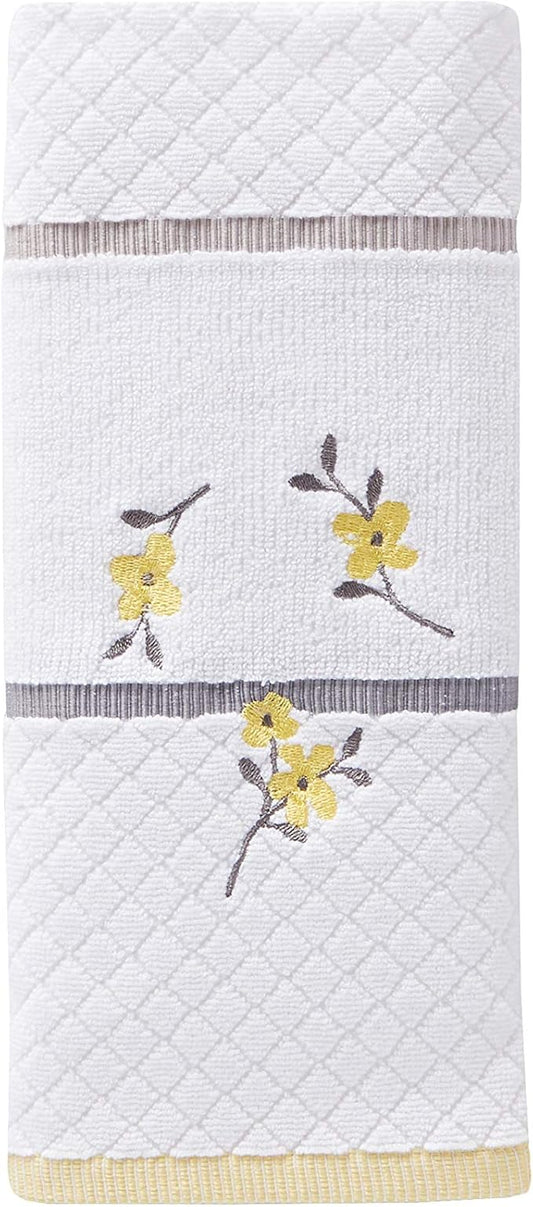 SKL Home Spring Garden Hand Towel, White