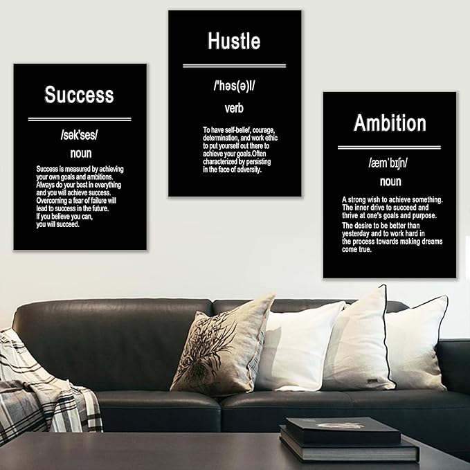 Inspirational Poster Print Wall Art Motivational Success Entrepreneur Quote Painting on Canvas Picture Wall Decor Artwork for Modern Home Living Room Bedroom Workplace Ready to Hang [60''Wx28''H]