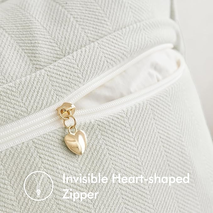 MIULEE Pack of 2 Cream Decorative Pillow Covers 20x20 Inch Soft Chenille Luxurious Couch Throw Pillows Farmhouse Cushion Covers with Elegant Design for Sofa Bedroom Living Room Home Decor