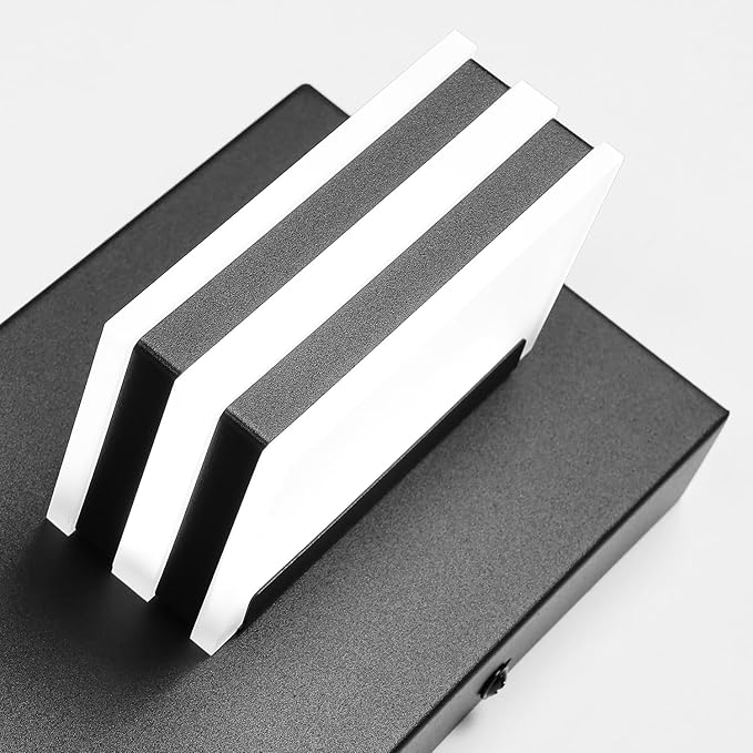 Black Vanity Lights 3 Light Bar Light for Bathroom 20 Inch Mirror Light Fixtures Black Bath Lamps above Mirror 18W Vanity Sconces Modern Bathroom Sink Lights Acrylic Wall Lighting for Restroom