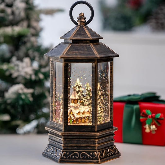 Christmas Snow Globes Church Nativity Water Lantern,Silent Night Music, Holiday Decorations Gifts for Family Children or Friends