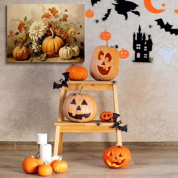 Fall Wall Decor Thanksgiving Rustic Fall Art Vintage Autumn Wall Print Halloween Autumn Decor Rustic room aesthetic decoration 16x24"Unframed