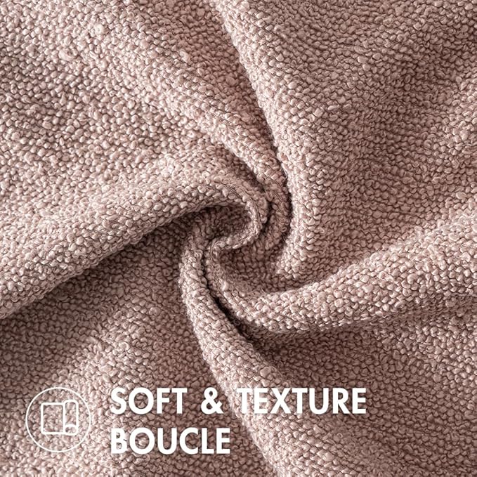 MIULEE 18x18 Inch Decorative Pillow Covers for Couch Bed Set of 2 Textured Boucle Neutral Throw Pillows Pink Accent Solid Cushion Pillowcase Cozy Soft Sofa Livingroom Home Decor