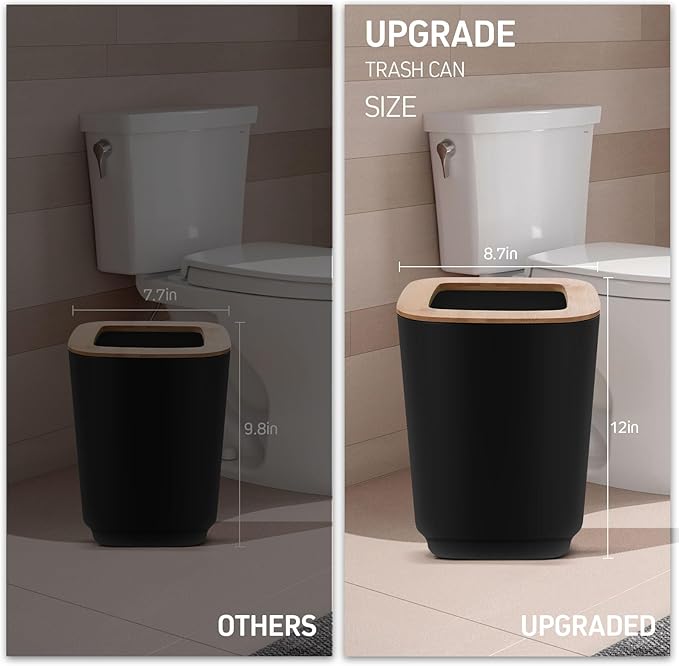 IMAVO Bathroom Accessories Set,Black Bathroom Set,11 Pieces Bathroom Accessory Set,Trash Can for Bathroom Accessories Décor and Housewarming Gifts