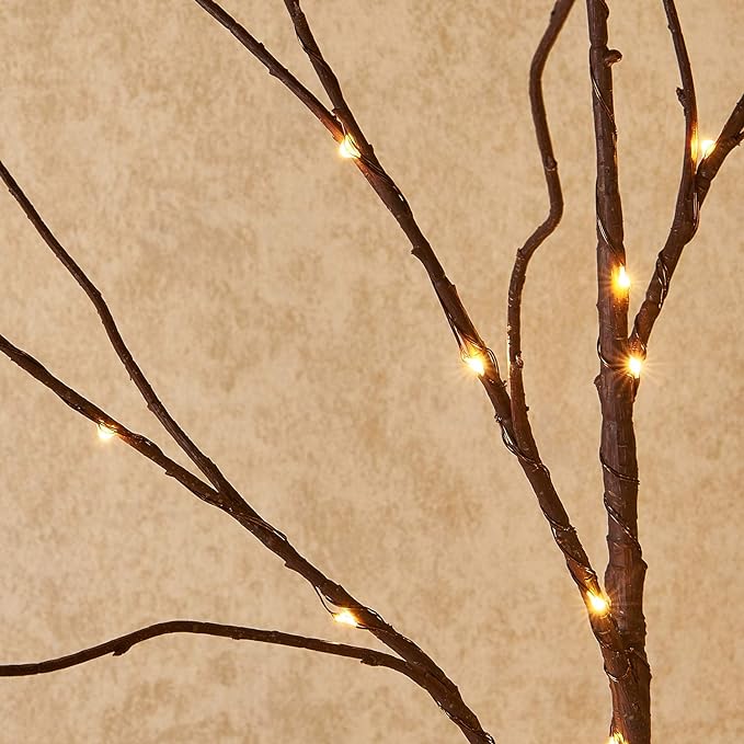 Fudios Lighted Branch Plug in with Timer Willow Branches with Fairy Lights for Vase Twig 32IN 150 LED Outdoor and Indoor Holiday Party Decor