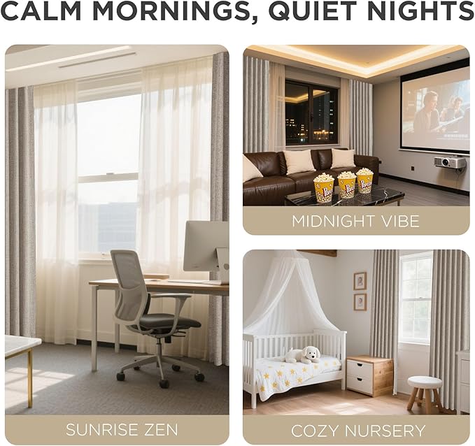 Joydeco Blackout Curtains for Bedroom - 100% Light Blocking 2 Panels Set Linen Drapes 100"W x 120"L, Thermal Insulated Room Darkening Curtains, Linen Textured for Living Room, Rod Pocket & Back Tabs