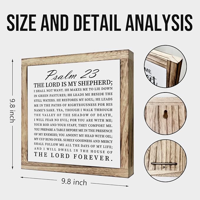 Scripture Sign, The Lord is My Shepherd Sign, Wooden Plaques Box Signs, Christian Desk Sign, Spiritual Table Decor Sign, Bible Verse Decor, Religious Artwork, Shelf Decoration, Living Room Decor