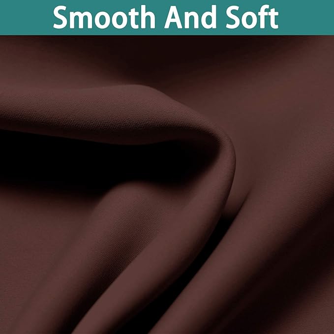 Yakamok Blackout Extra Wide Patio Sliding Door Curtains, Grommet Thermal Insulated Blind Curtains, Sliding Glass Door Panel for Living Room/Space Room Divider, Chocolate Brown, W100 x L96, 1 Panel