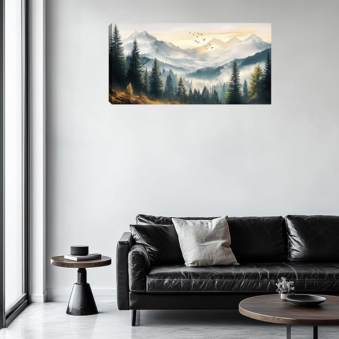 Large Abstract Landscape Wall Art Tree Mountain Art Prints Canvas Wall Decor Poster Pictures Framed Artwork Decor for Living Room for Bedroom Home Office Decorations 40L x 20W