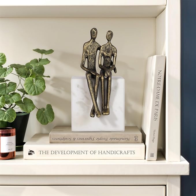 Marble and Together Iron Sculpture, Wedding Anniversary Couples Gift for Couple/Her, Gifts for Wife Husband Birthday, Romantic Couple Statue