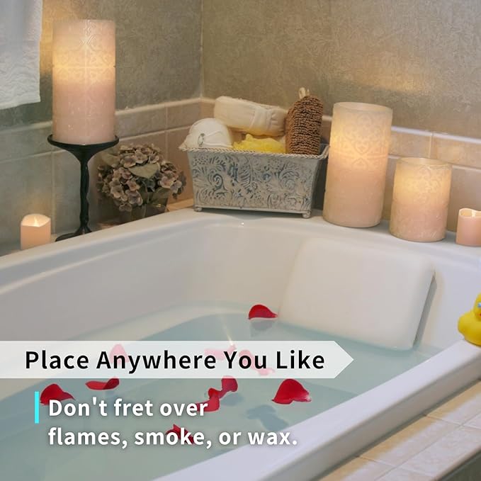 FURORA LIGHTING Pink Rome Real Wax LED Candles with Remote and Timer, 4 Pillar and 4 Votives Pack of 8, Flameless Flickering Candles for Home Décor, Battery Included