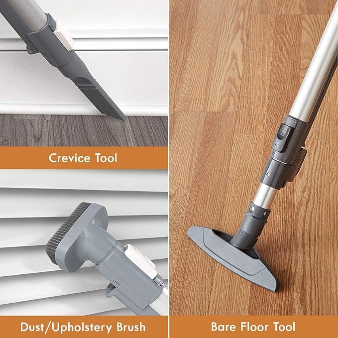 Kenmore 81214 200 Series Pet Friendly Lightweight Bagged Canister Vacuum with HEPA, 2 Motor System, and 3 Cleaning Tools-Orange