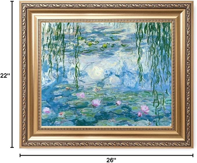 DECORARTS - Water Lilies 1916-1919, Claude Monet Art Reproduction. Giclee Print& Museum Quality Framed Art for Wall Decor.