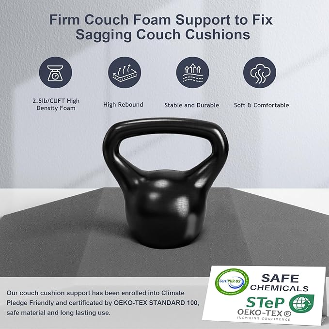 Couch Cushion Support, Trapezoid 35D Sofa Cushion Support for Sagging Couch Seats, Furniture Seat Sagging Repair, Set of 3