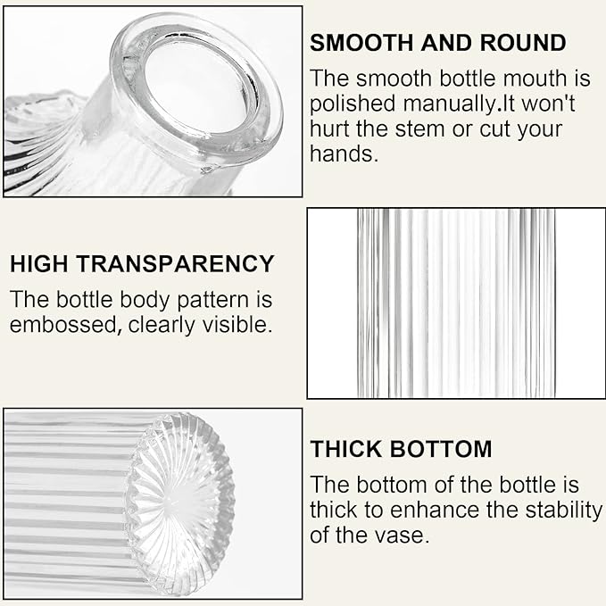 Arme Glass Bud Vase Set of 32 Pcs，Small Glass Vases for Flowers，Clear Bud Vases in Bulk，Vintage Vases for Centerpieces，Small Glass Bud Vase for Rustic Wedding Decorations，Home Table Flower Décor
