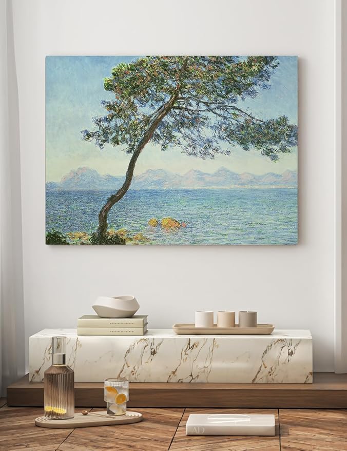 DECORARTS - The Esterel Mountains (1888) by Claude Monet, Museum-Quality Giclee Canvas Print, Wall Art Reproduction, 40" W x 30" H, Made in USA