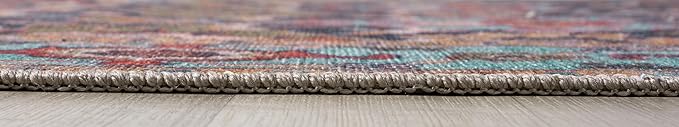 Keen Home Design 4x6 Rug - Machine Washable Area Rug with Non-Slip Backing, Ideal for Living Room, Dining Room, Bedroom - Vintage, Easy Clean, Durable, Low Pile Rug - (4' x 6')