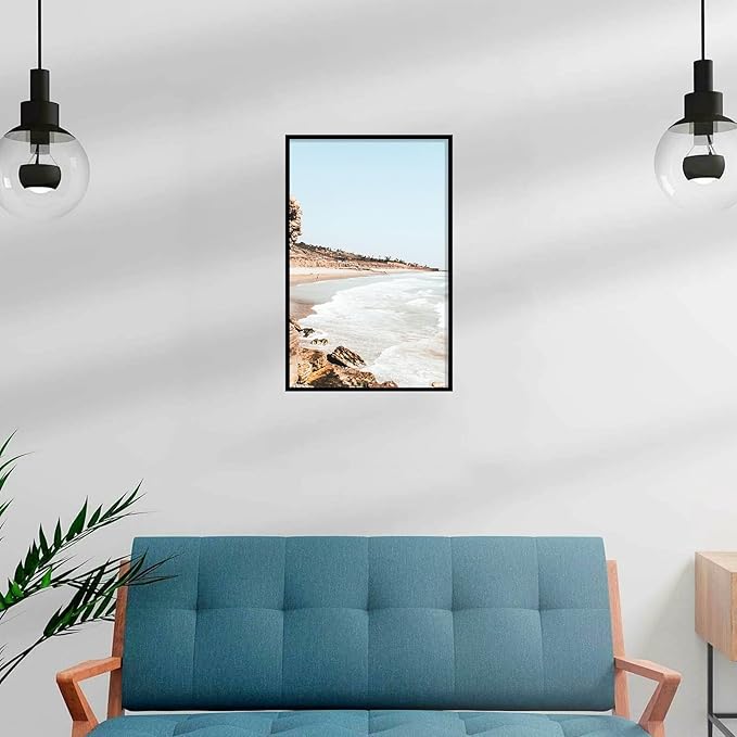 Vittanly 11x17 Poster Frame, Display Picture 8x12 with Mat or 11x17 without Mat, Plexiglass, Wall Gallery Frame for Artwork,Black, 1 Pack