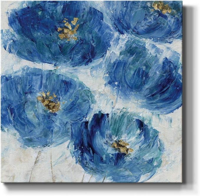 Wexford Home Square Premium Gallery Wrapped Canvas Flower Multicolor Wall Art Abstract Floral Romance Modern Pictures Print for Home Office, Ready to Hang, 40x40