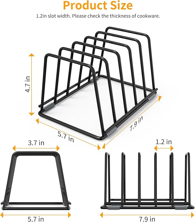 Cutting Board Organizer Kitchen Organizer Rack for Cutting Board, Bakeware, and Cookie Sheet, 5-Slot Heavy-Duty Steel Cookware Holder,Rust-Resistant with Anti-Slip Feet (1, Small)