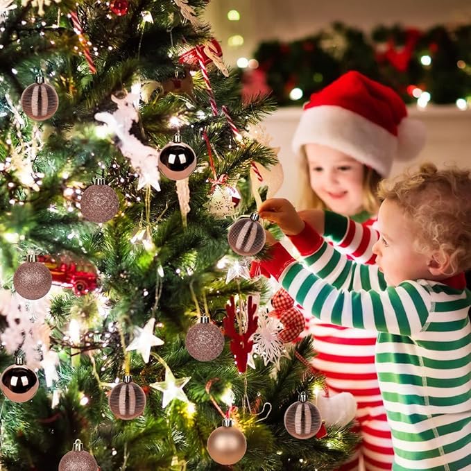 30PCS 2" Christmas Ball Ornaments Shatterproof Rose Gold Christmas Tree Decorations Xmas Tree Balls Halloween Ornaments Décor