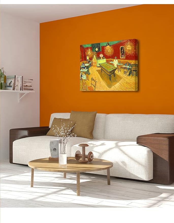 DECORARTS - The Night Cafe in the Place Lamartine in Arles, Vincent Van Gogh Art Reproduction. Giclee Canvas Prints Wall Art for Home Decor 30x24