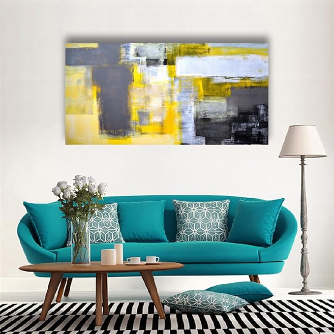 Color Block Abstract Pictures Canvas Wall Art for Living room Bedroom Wall Decor,Abstract Wall Art Print Paitnings for home Decor,Morden Artwork Line Drawing Full of Imagination Canvas Art