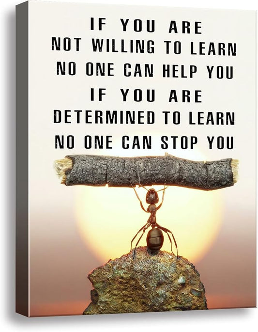 Ploceiny Ant Motivational Wall Art - Inspiring Canvas Decor for Living Room, Kitchen,Laundry room,,bathroom, Bedroom,Office Wall Art & Decor Motivational poster - Positive Quotes Wall Decor