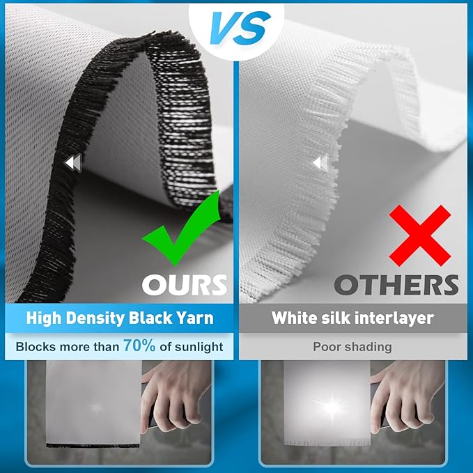 Jekeno Ocean Palm Tree Blackout Curtains Tropical Beach Theme Clear Sea Island View Seaside Scenery Print Grommet Window Drapes Decor for Bedroom Living Room Blue 2 Panel Set, 42"x54"