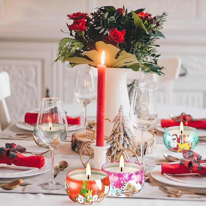 16pcs Christmas Scented Candles Set, 2.5oz Aromatherapy Candles Gift for Women, 16 Fragrances Soy Wax Candle for Christmas Holiday Thanksgiving Mother's Day