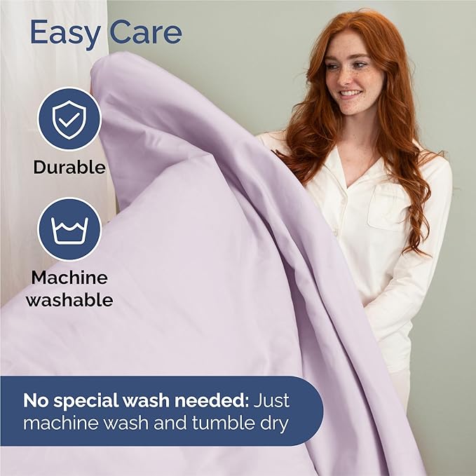 Split King Size 5 Piece Sheet Set - Comfy Breathable & Cooling Bed Sheets Set - Hotel Luxury Bedding for Women, Men, Kids, Teens, Boys & Girls - Deep Pockets, Soft, Wrinkle Free - Oeko-Tex - Light Lav